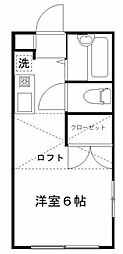 グリーンシャトレー ワンルームの間取図画像
