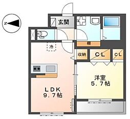Forest cape 1階1LDKの間取り