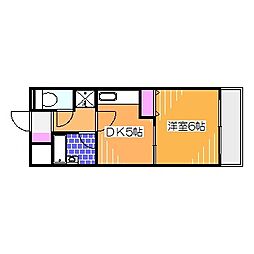 クレール・シャンブル16 1DKの間取図画像