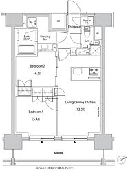ザ・パークハビオ目白タワー 2LDKの間取図画像