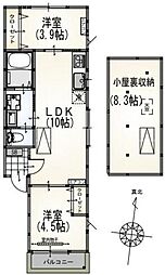 サンライズ成瀬A棟 2LDKの間取図画像