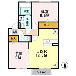 エスポワールE 2LDKの間取図画像