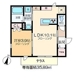 エクセル北千住 1LDKの間取図画像