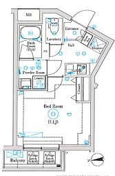 MINDお花茶屋 1Kの間取図画像