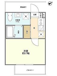 ヴェレタ津田沼 2階1Kの間取り