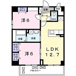 エターナルコートおおたかの森 2LDKの間取図画像