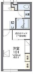 レオパレスワンダーランド 1Kの間取図画像