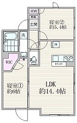 グランヴィル東蒲田 2LDKの間取図画像