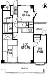 ライオンズマンション新座 3LDKの間取図画像