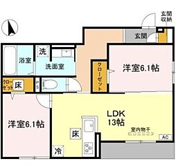 FIELD COURT 2LDKの間取図画像