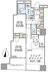 ブリリア二番町 2LDKの間取図画像