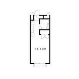 エステートピアアオキII 1階ワンルームの間取り