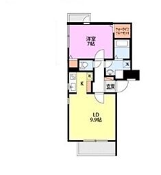 プレム南高田 1LDKの間取図画像