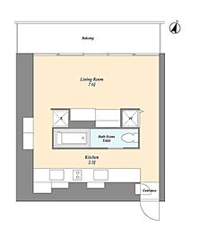 トレフォルム ワンルームの間取図画像