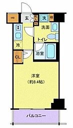 JR京葉線 潮見駅 徒歩3分の賃貸マンション 2階1Kの間取り