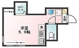 グランツコート目白 1階ワンルームの間取り