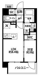 プレシス戸田公園ヴェルデ 1LDKの間取図画像
