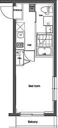 アルテシモセレーノ 1Kの間取図画像