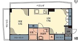 カーサ大岡山 1LDKの間取図画像
