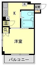 サンヒルズ橋本 1Kの間取図画像