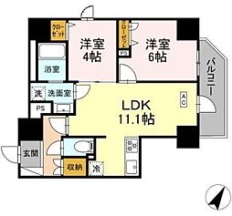 K.H.Mビル 2LDKの間取図画像