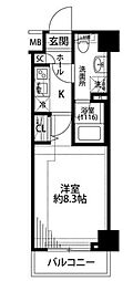 プレール・ドゥーク練馬中村橋 1Kの間取図画像