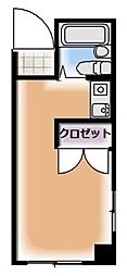 カメヤハイツ ワンルームの間取図画像