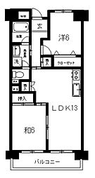 塩田町マンション 2LDKの間取図画像