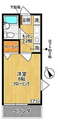 ペアハイム11 1Kの間取図画像