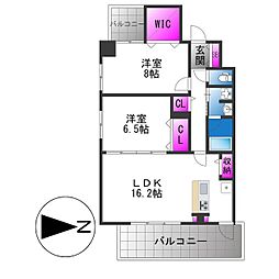 クレリア新深江 1SLDKの間取図画像