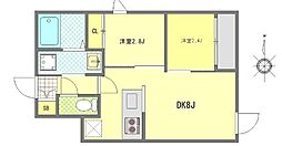 MONOLITH錦糸町 1階2DKの間取り