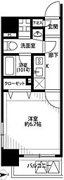 プレール・ドゥーク京橋 1Kの間取図画像
