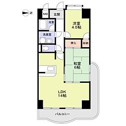 フローリッシュ北田 2LDKの間取図画像