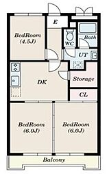 曙マンション 3DKの間取図画像