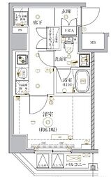 ベルシード門前仲町II 7階1Kの間取り