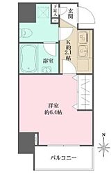 PRIMOREGALO北品川 1Kの間取図画像