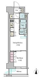 Brilliaist池尻大橋 1DKの間取図画像