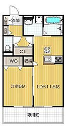 リベルテA 1LDKの間取図画像