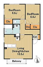 ファンタジスタ 2LDKの間取図画像