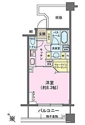 ヒルレジデンス大崎 1Kの間取図画像