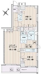 エスティメゾン豊洲レジデンスB棟 2LDKの間取図画像