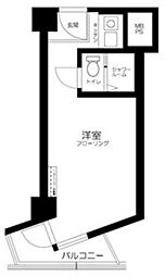 東京メトロ千代田線 新御茶ノ水駅 徒歩4分の賃貸マンション 2階ワンルームの間取り