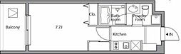 レジディア祐天寺 1Kの間取図画像
