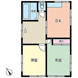 メゾンサンヒルズ2 2DKの間取図画像