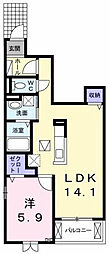 ピエールヴィラージュ 1LDKの間取図画像