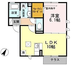 ラ・メール桜上水2 1LDKの間取図画像