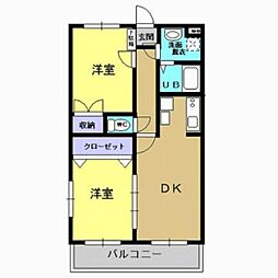 ピュアサファイア1 2LDKの間取図画像