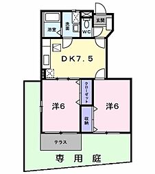 プレッセベ 2DKの間取図画像
