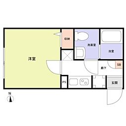 (仮称)草加市瀬崎新築アパート 1Kの間取図画像