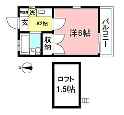 ドルフ相模が丘No.1 1Kの間取図画像